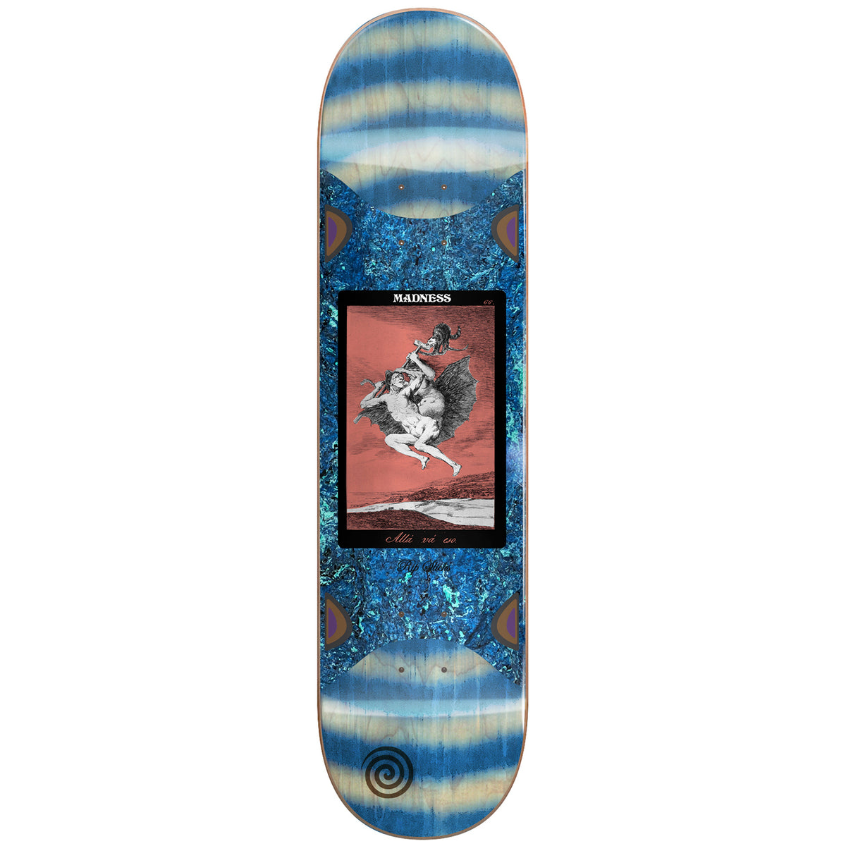 Madness Alla Popsicle Slick Blue Swirl 8.625 Skateboard Deck