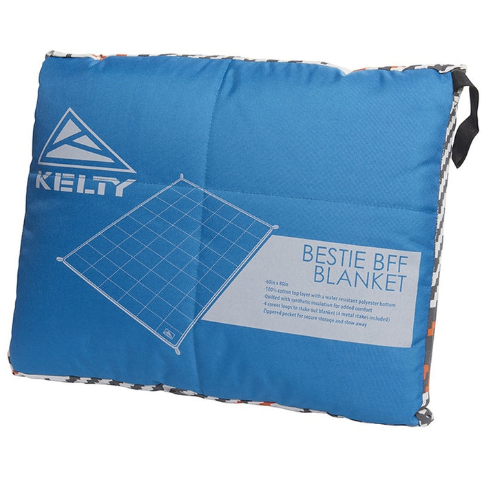 Kelty Bestie BFF Blanket Organic Plaid/Lyons Blue