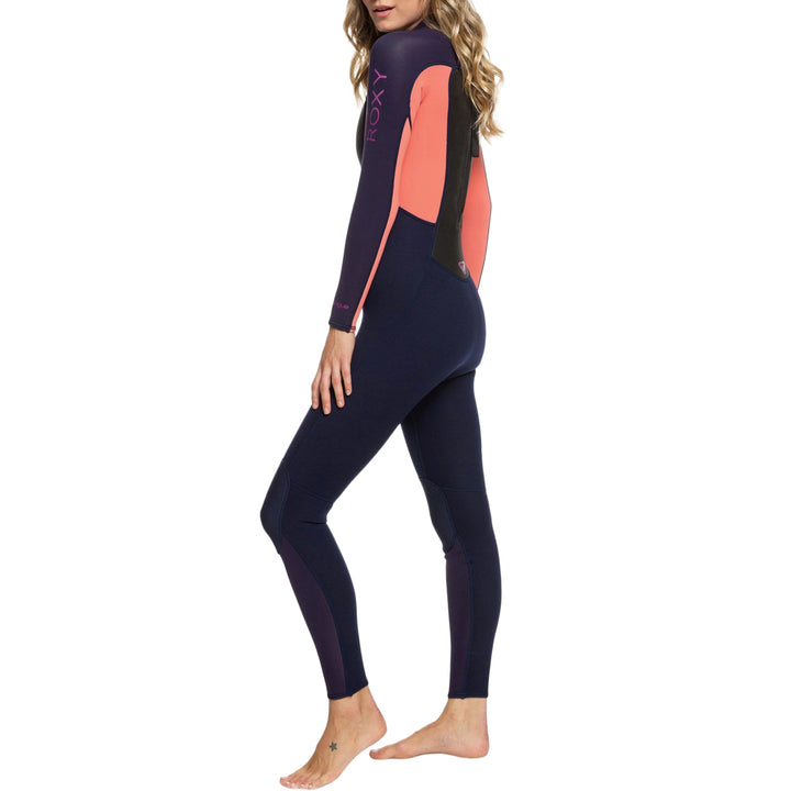 Roxy 3/2 Prologue Back Zip Wetsuit - Women's Blue Ribbon/Coral Flame