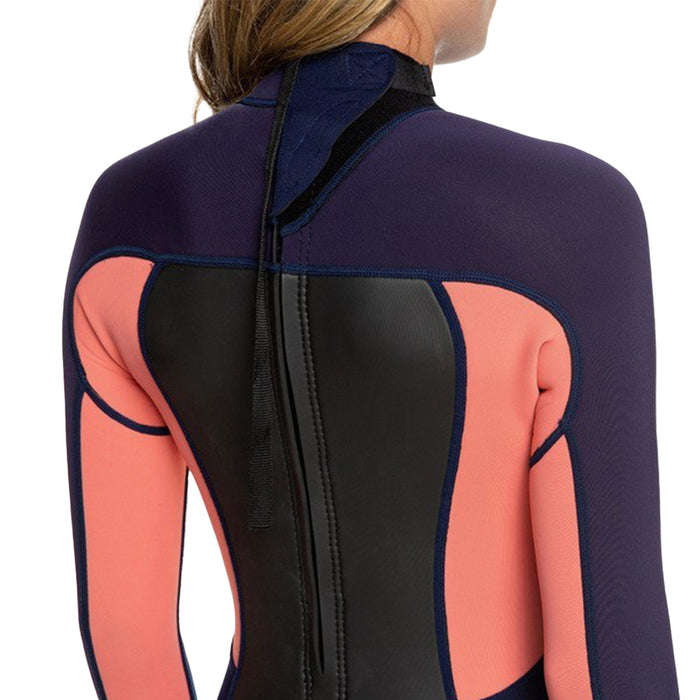 Roxy 3/2 Prologue Back Zip Wetsuit - Women's Blue Ribbon/Coral Flame
