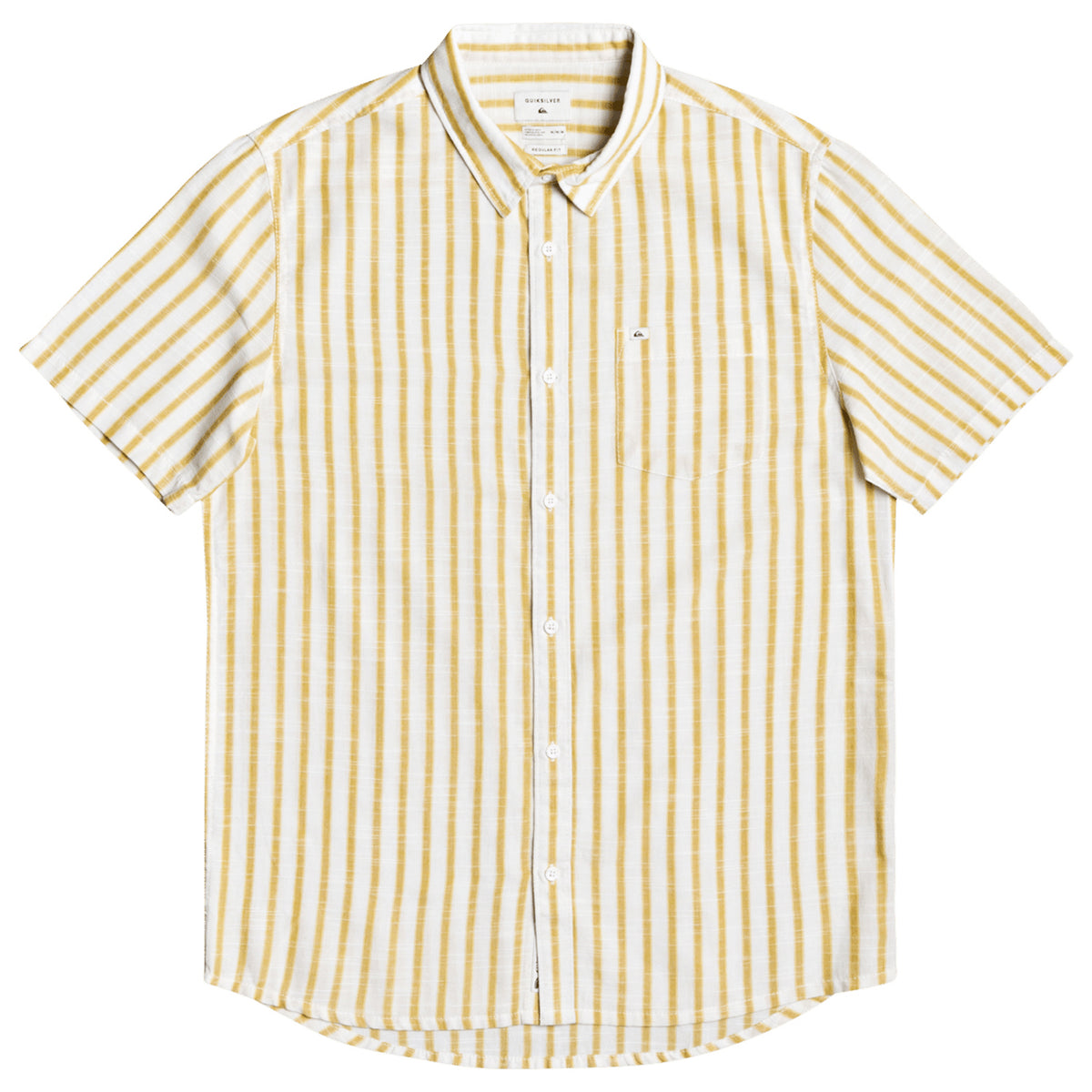 Quiksilver Oxford Lines Short-Sleeve Shirt - Men's Honey Oxford Lines