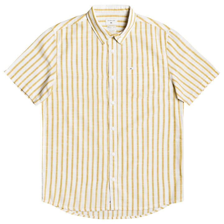 Quiksilver Oxford Lines Short-Sleeve Shirt - Men's Honey Oxford Lines
