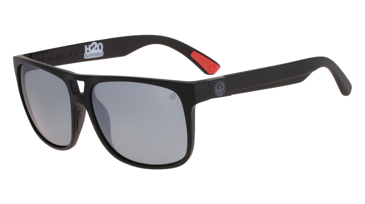 Dragon Roadblock H2O Sunglasses Matte Black/Silver Ion