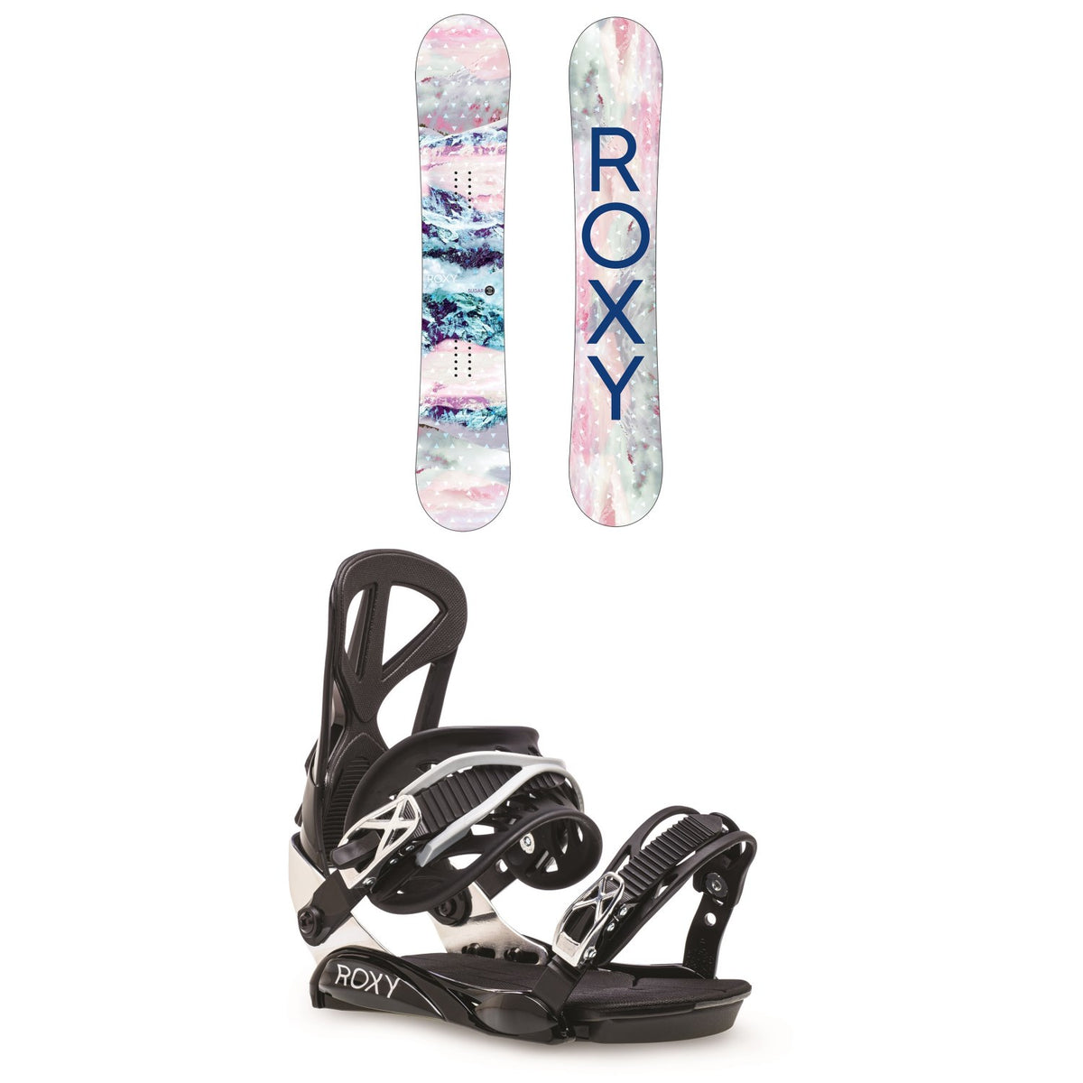 Roxy Sugar Banana Snowboard + Team Snowboard Bindings - Women's 2021