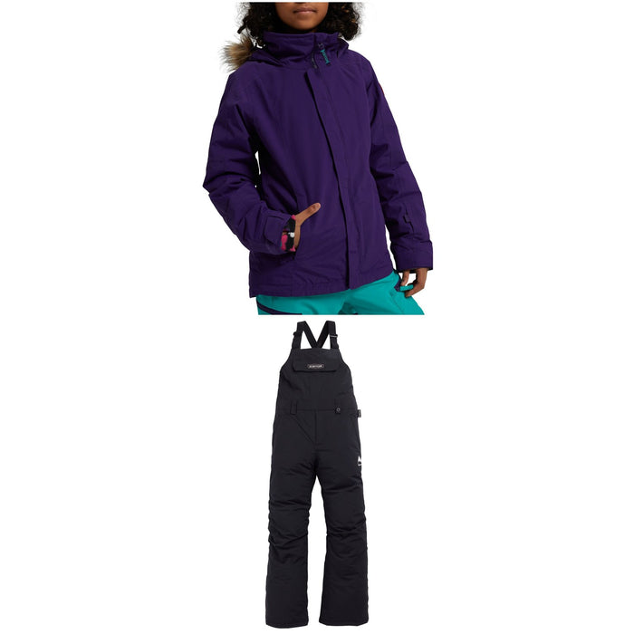 Burton Bennett Jacket - Girls' + Skylar Bibs - Kids'