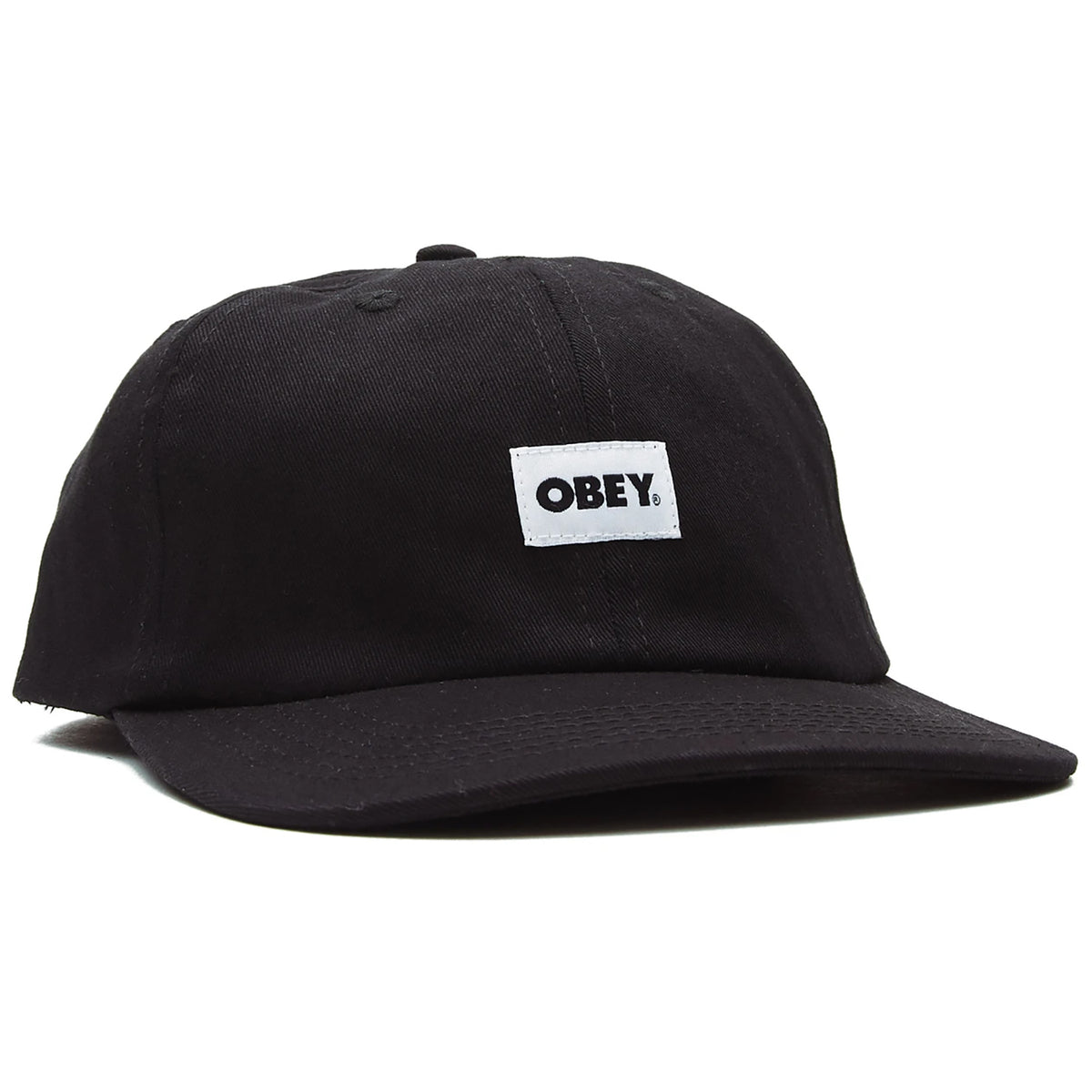 Obey Clothing Bold Label Organic 6 Panel Strapback Hat Black