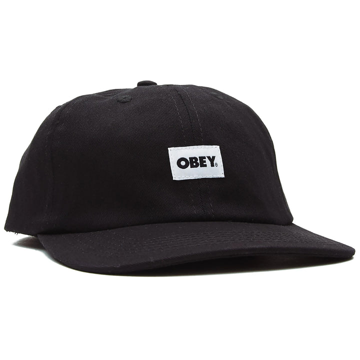 Obey Clothing Bold Label Organic 6 Panel Strapback Hat Black