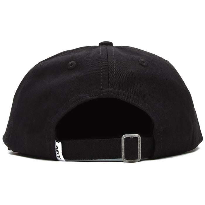 Obey Clothing Bold Label Organic 6 Panel Strapback Hat Black