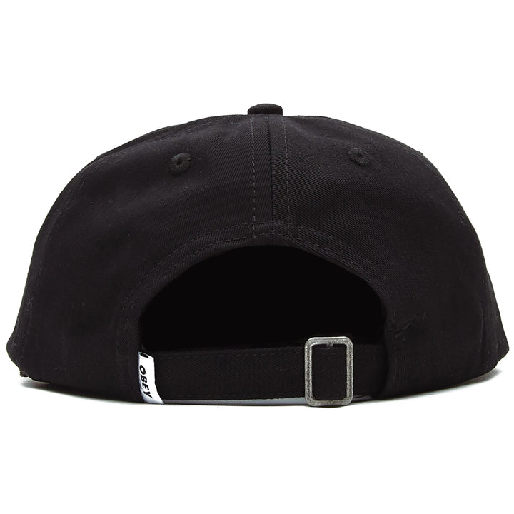 Obey Clothing Bold Label Organic 6 Panel Strapback Hat Black