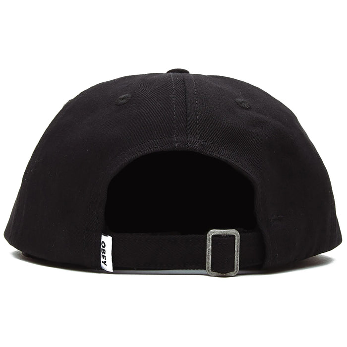 Obey Clothing Block Organic 6 Panel Strapback Hat Black