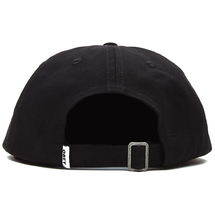 Obey Clothing Block Organic 6 Panel Strapback Hat Black