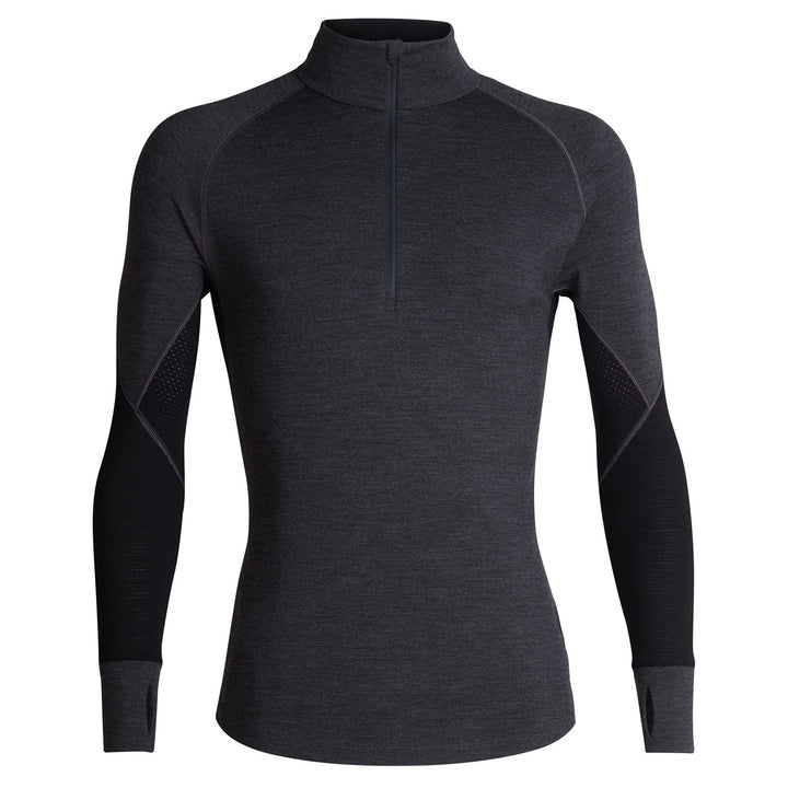 Icebreaker 260 BodyFitZone™ Long Sleeve Half Zip Top - Men's Jet Heather/Black