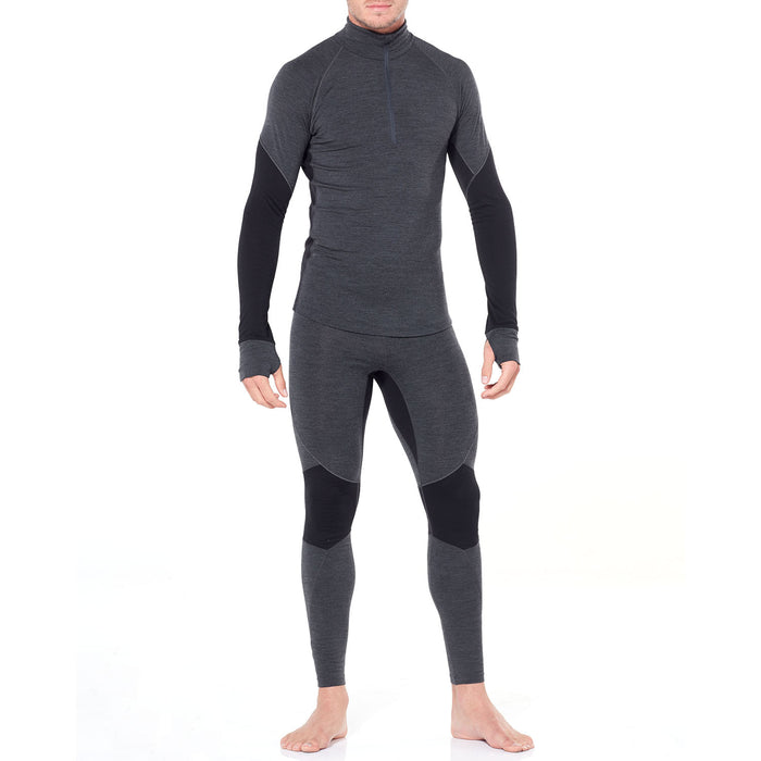 Icebreaker 260 BodyFitZone™ Long Sleeve Half Zip Top - Men's Jet Heather/Black