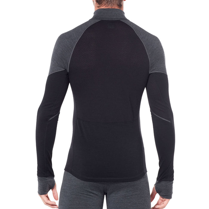 Icebreaker 260 BodyFitZone™ Long Sleeve Half Zip Top - Men's Jet Heather/Black