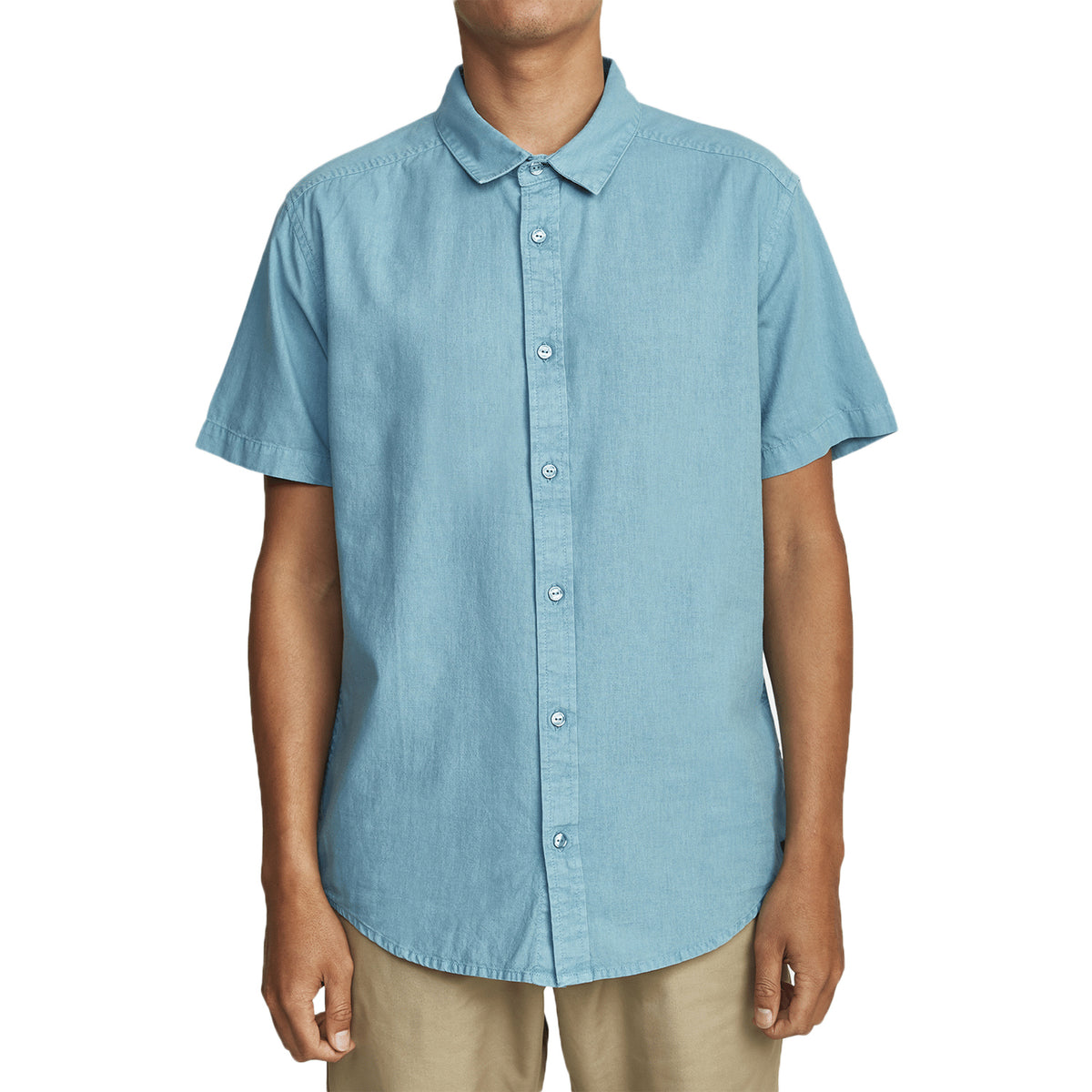 RVCA Crushed Short-Sleeve Shirt - Men's Bermuda Blue