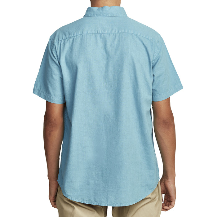RVCA Crushed Short-Sleeve Shirt - Men's Bermuda Blue