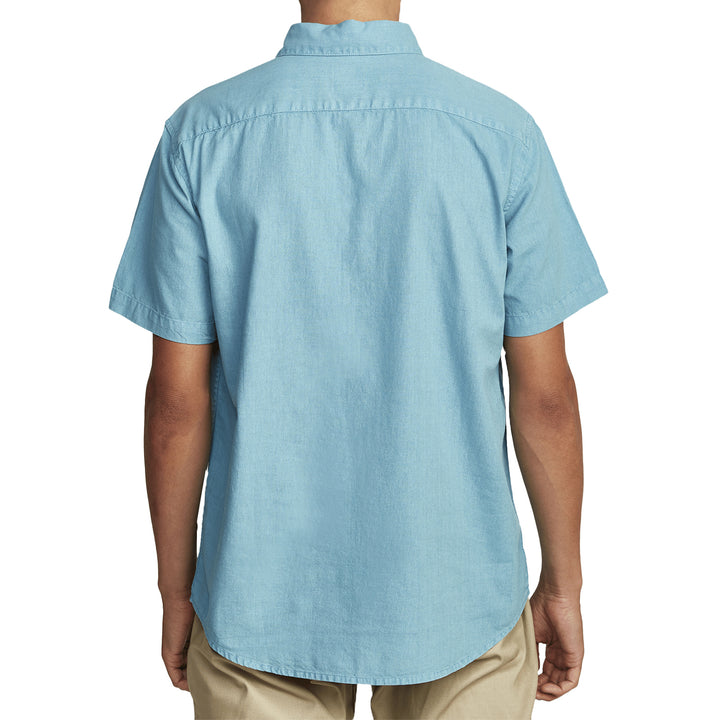 RVCA Crushed Short-Sleeve Shirt - Men's Bermuda Blue