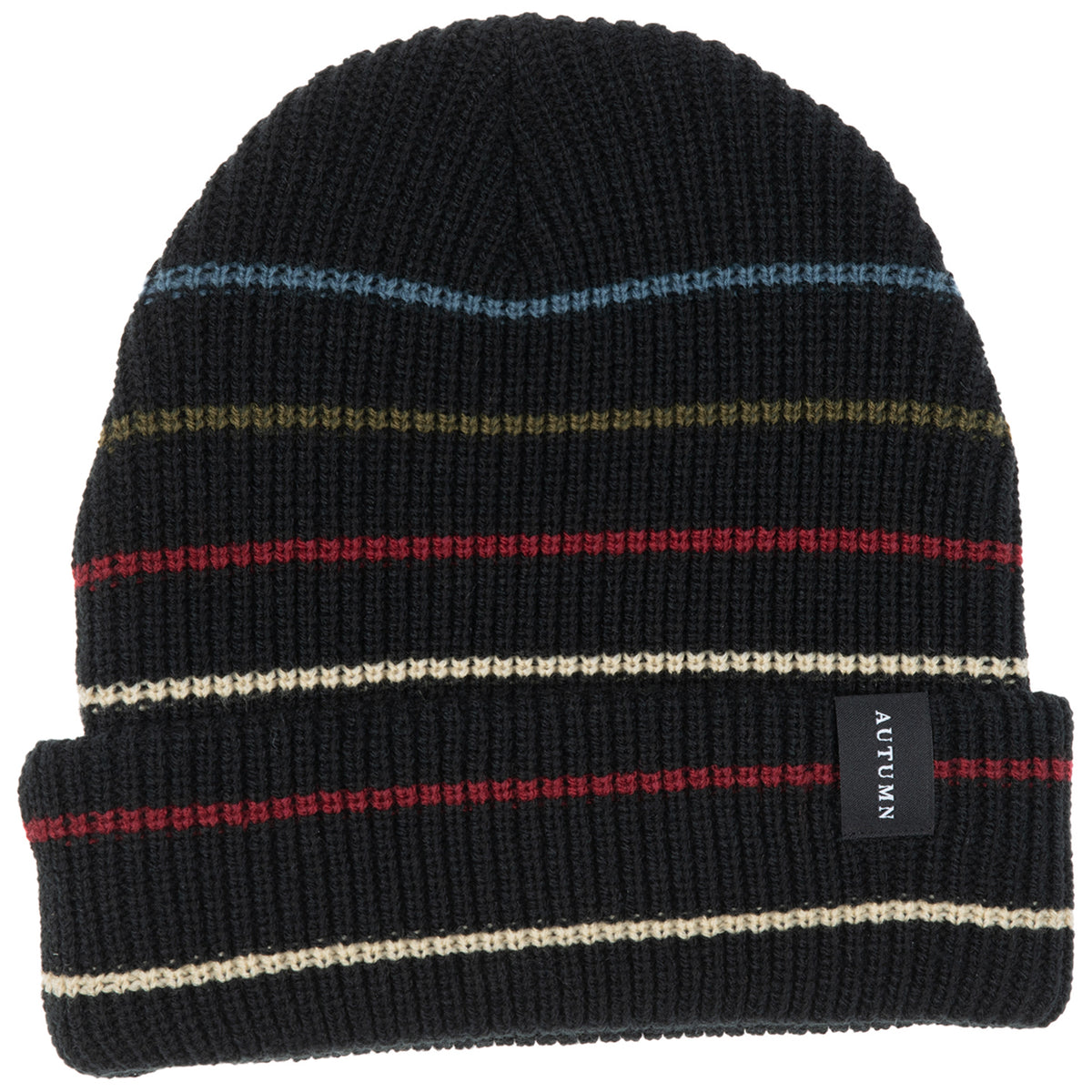 Autumn Multi Stripe Beanie Black