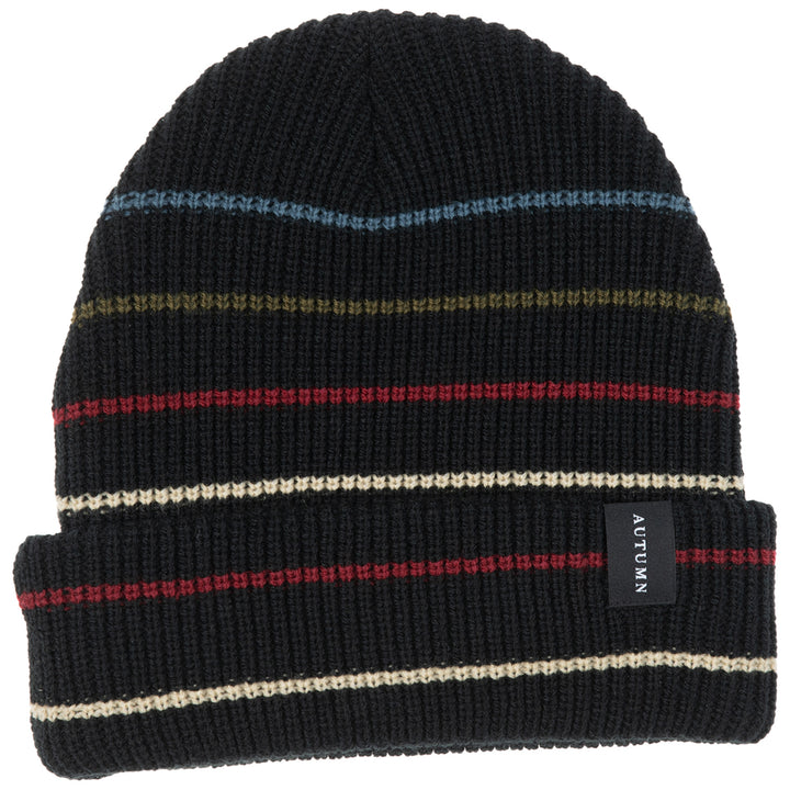 Autumn Multi Stripe Beanie Black