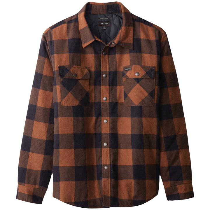 Brixton Bowery Lined Long-Sleeve Flannel - Men's Navy/Copper