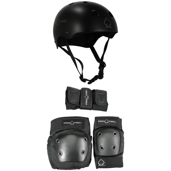 Pro-Tec Classic Skateboard Helmet + Street Gear Junior Skateboard Pads