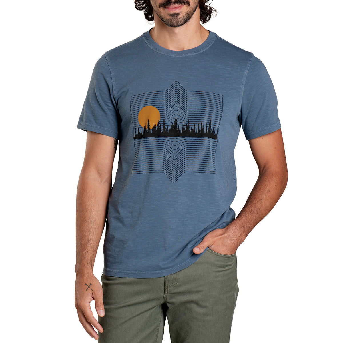 Toad & Co Forest Line T-Shirt - Men's High Tide Vintage Wash