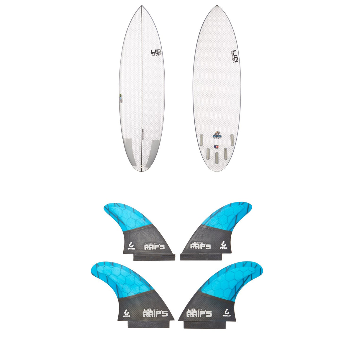 Lib Tech Nude Bowl Surfboard + Quad Fin Set