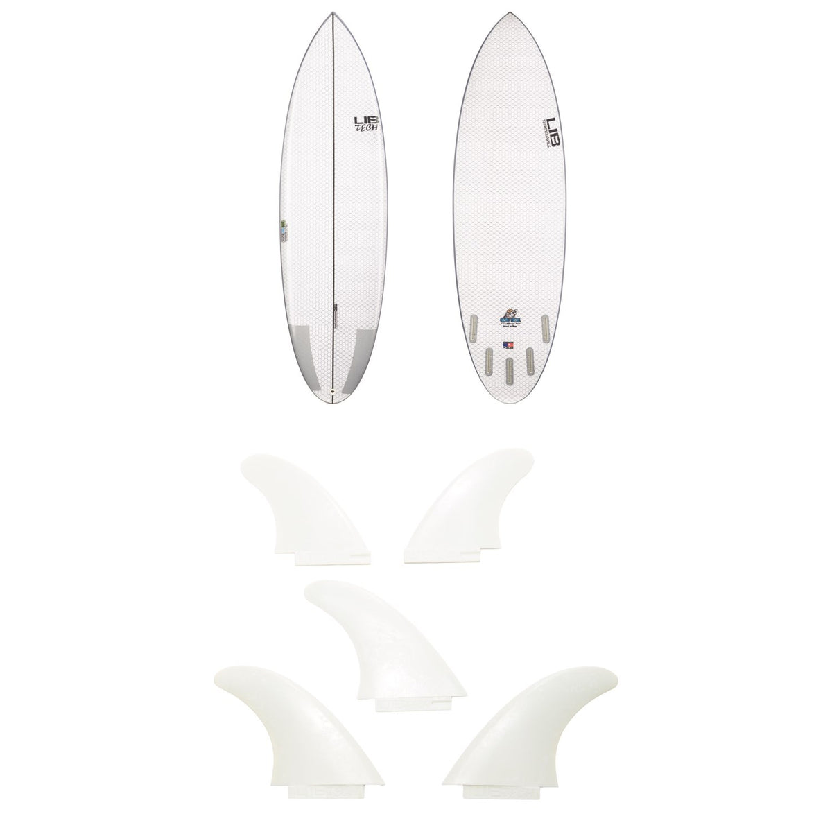 Lib Tech Nude Bowl Surfboard + Lib Tech 5 Fin Set