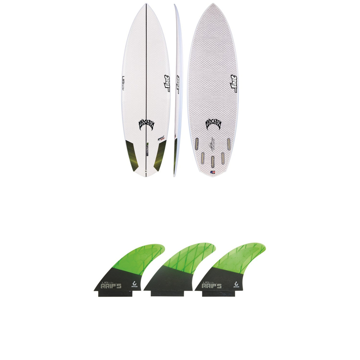 Lib Tech x Lost Rocket Redux Surfboard + Lib Tech Tri Large Fin Set