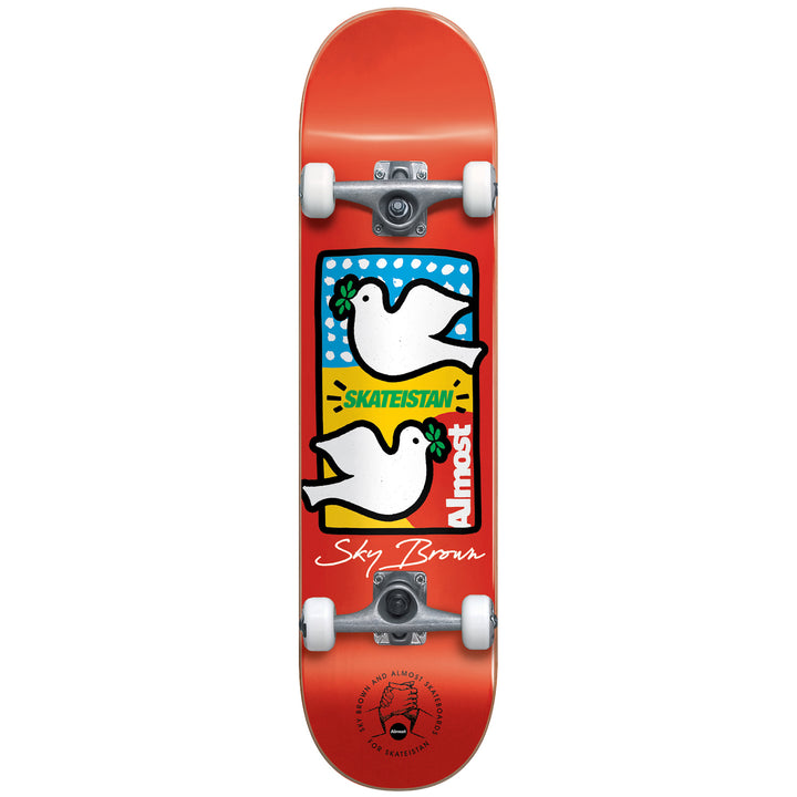 Almost Sky Brown Double Doves Skateistan 7.5 Skateboard Complete - Kids'