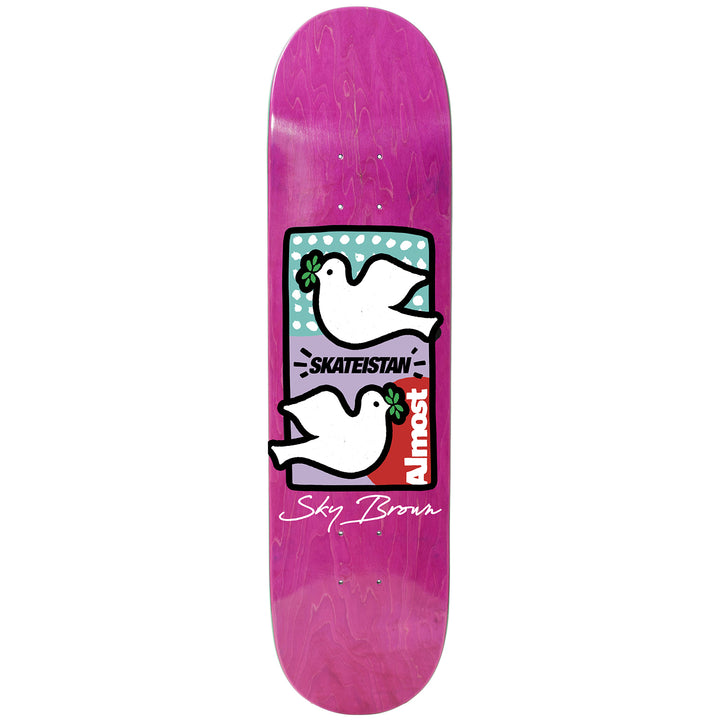 Almost Sky Brown Skateistan Double Dove R7 7.75 Skateboard Deck