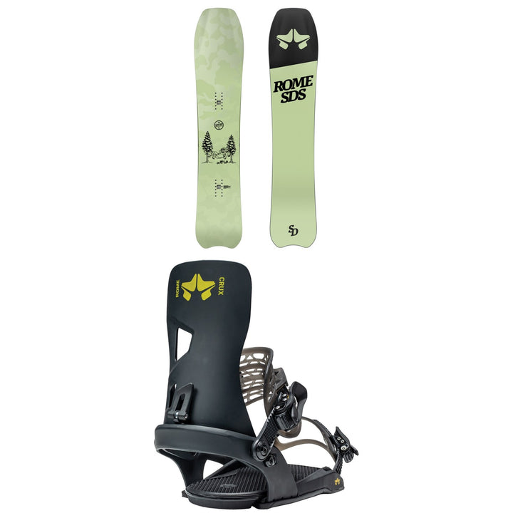 Rome Service Dog Snowboard + Crux Snowboard Bindings 2021