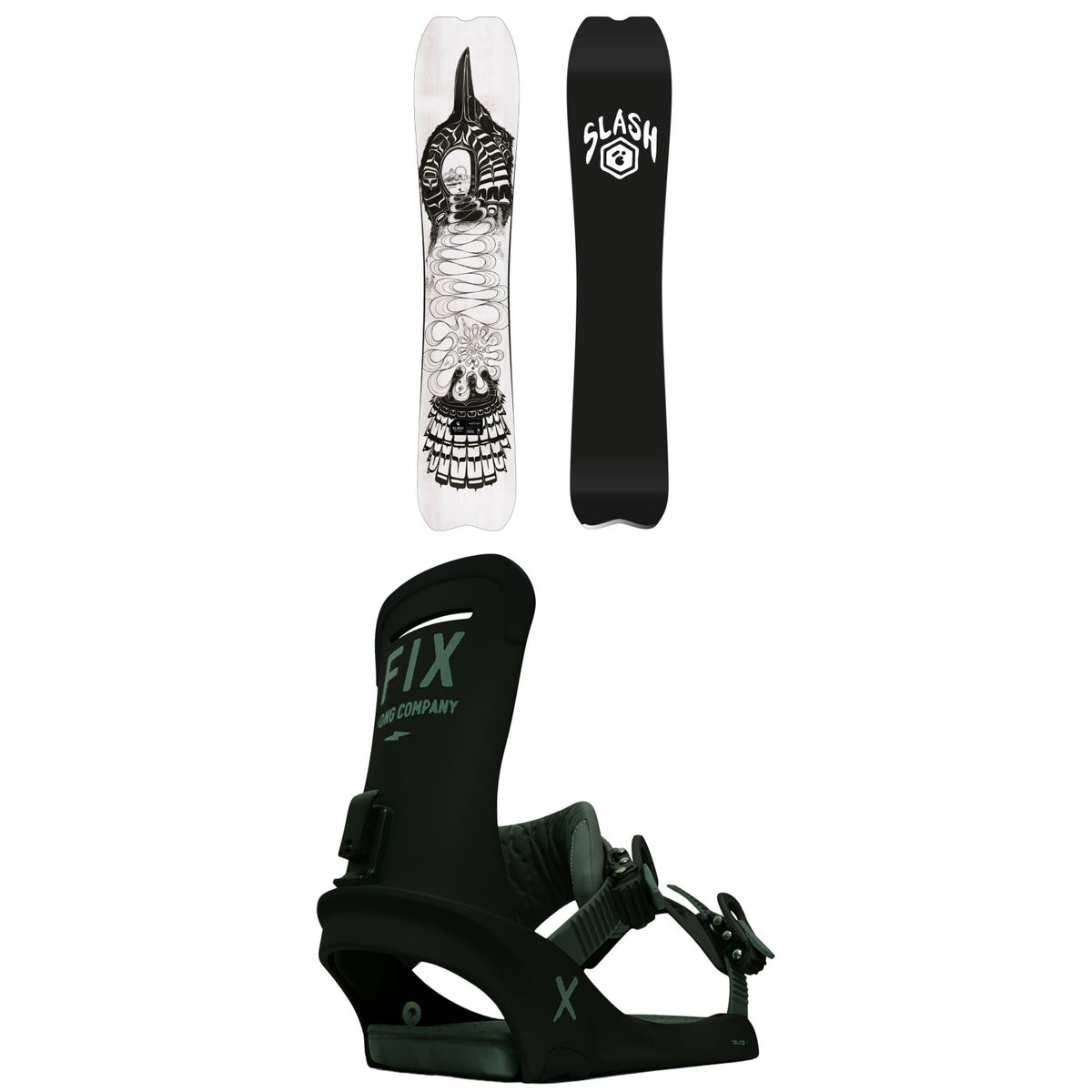 Slash Portal Snowboard + Fix Truce Snowboard Bindings 2021