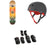 Globe G1 Ablaze 7.75 Skateboard Complete + Triple 8 Sweatsaver Liner Skateboard Helmet + Saver Series High Impact Skateboard Pad Set
