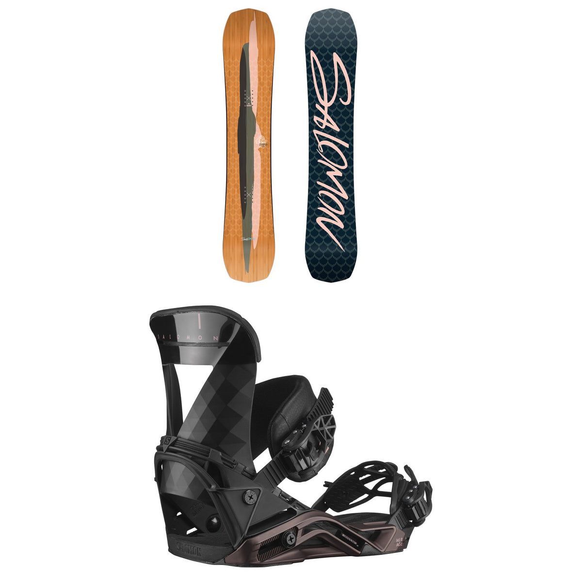 Salomon Rumble Fish Snowboard + Mirage Snowboard Bindings - Women's 2021