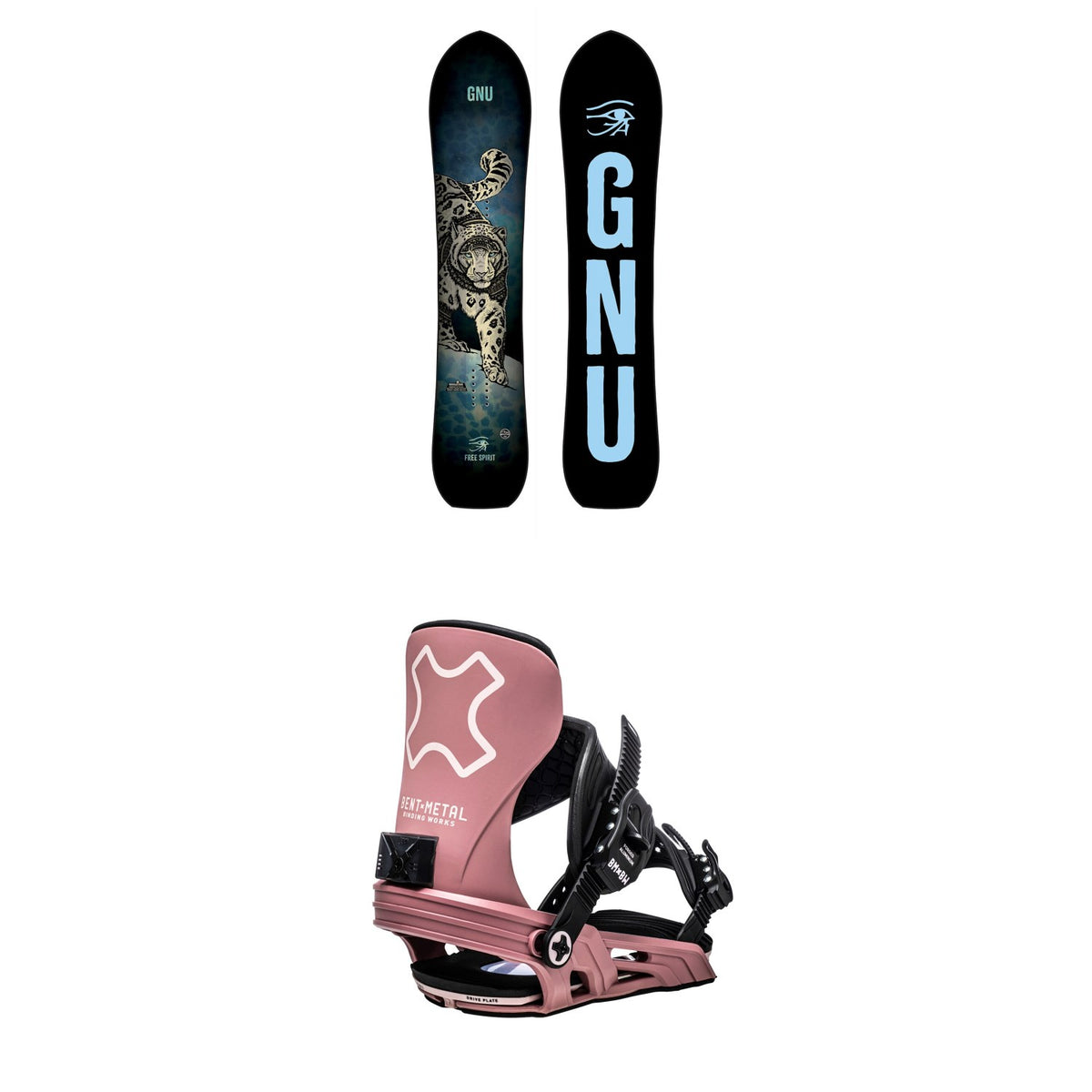 GNU Free Spirit C3 Snowboard + Bent Metal Stylist Snowboard Bindings - Women's 2021