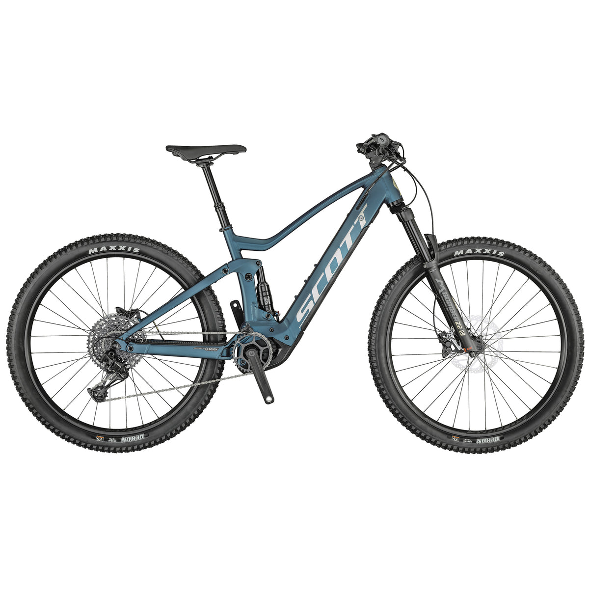 Scott Strike eRIDE 930 E-Mountain Bike 2021 Matte Juniper Blue/Brushed Beige Metal