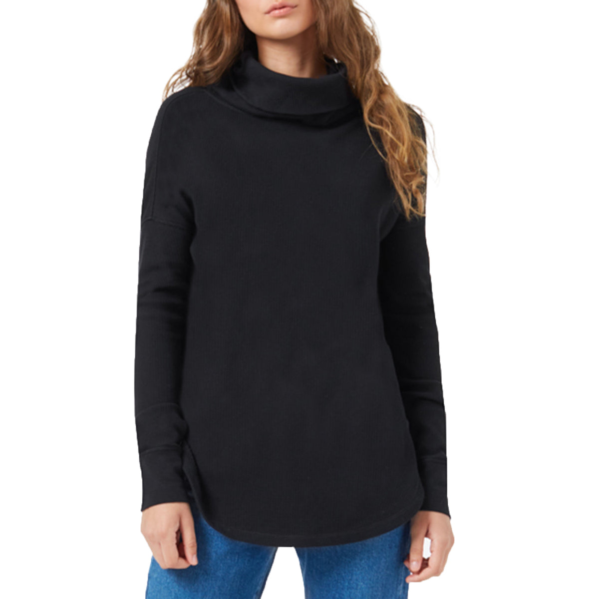 Tentree TreeWaffle Turtleneck Long-Sleeve Top - Women's Meteorite Black