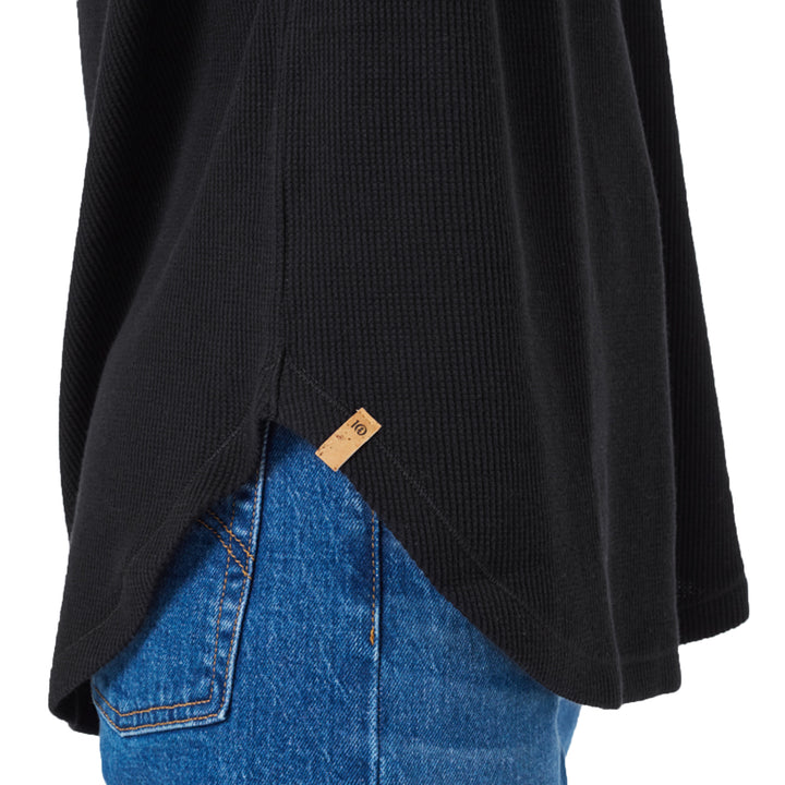 Tentree TreeWaffle Crew Long-Sleeve Top - Women's Meteorite Black