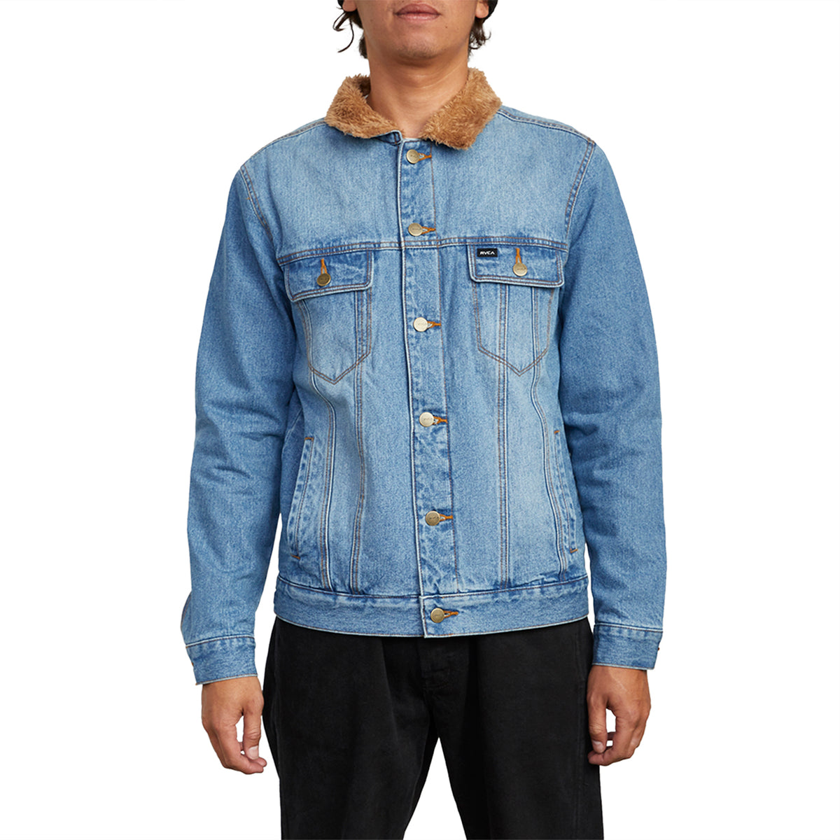 RVCA Daggers Denim Sherpa Jacket - Men's Vintage Indigo