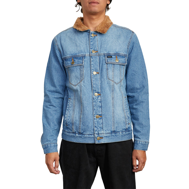 RVCA Daggers Denim Sherpa Jacket - Men's Vintage Indigo