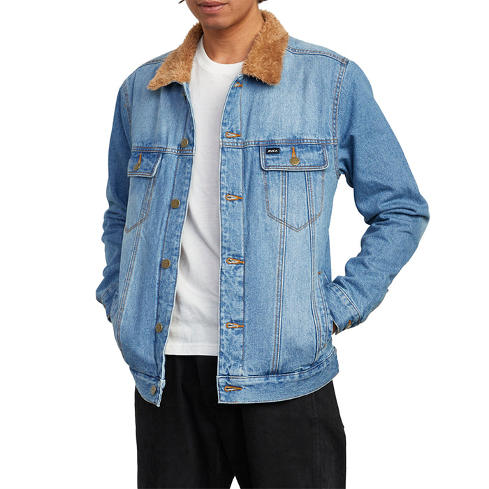 RVCA Daggers Denim Sherpa Jacket - Men's Vintage Indigo