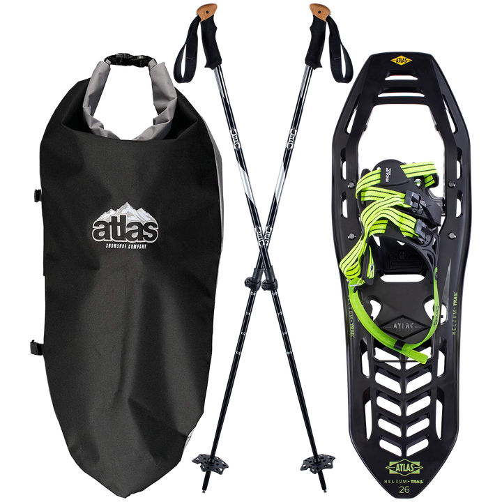Atlas Helium Trail Snowshoes Kit Black/Bright Green