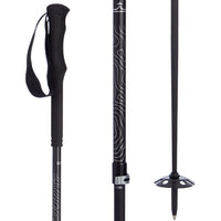 evo Way Out Adjustable Ski Poles 2022 Silver Topo::Silver Topo