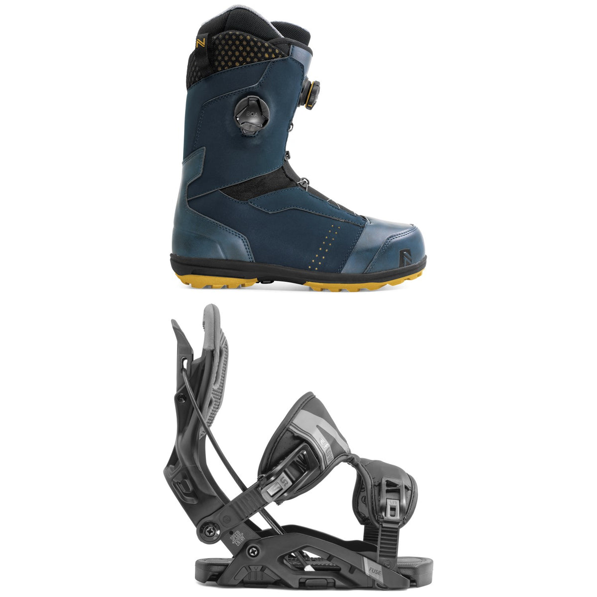 Nidecker Triton Focus Boa Snowboard Boots + Flow Fuse Fusion Snowboard Bindings 2020