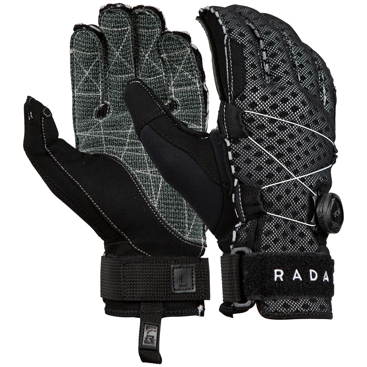 Radar Vapor-K Boa Inside-Out Waterski Golves Black/Grey Ariaprene