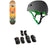 Globe G1 Ablaze 7.75 Skateboard Complete + Triple 8 Sweatsaver Liner Skateboard Helmet + Saver Series High Impact Jr Skateboard Pad Set