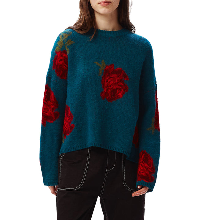 Obey Clothing Rhyme Crew Sweater - Women's Light Blue Multi