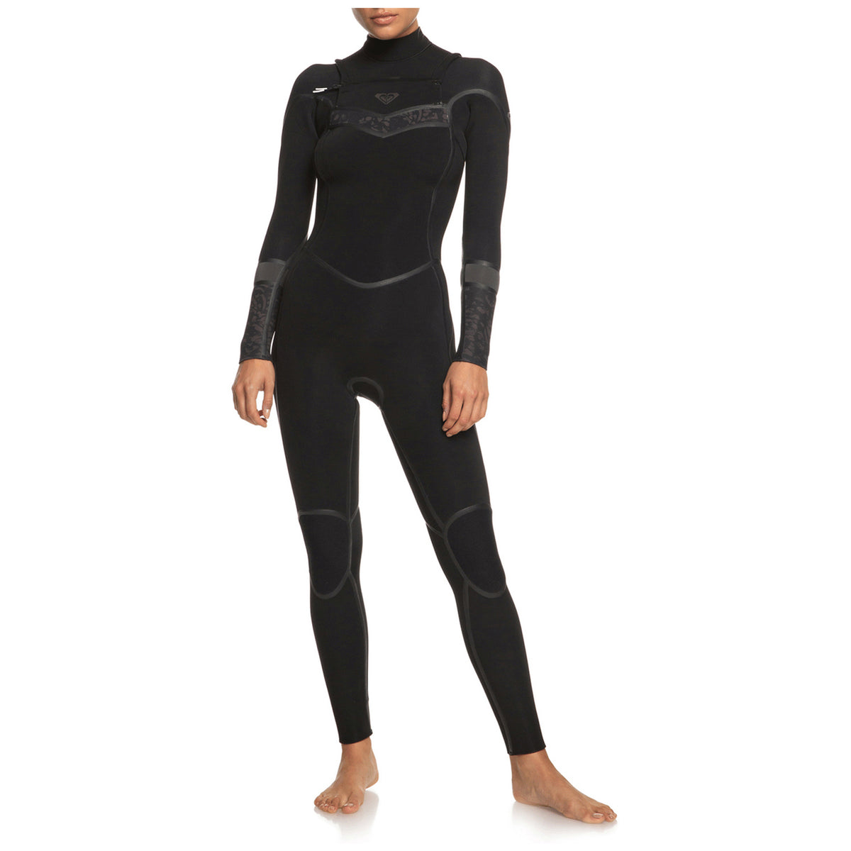 Roxy 4/3 Syncro+ Chest Zip LFS Wetsuit - Women's Black/Black