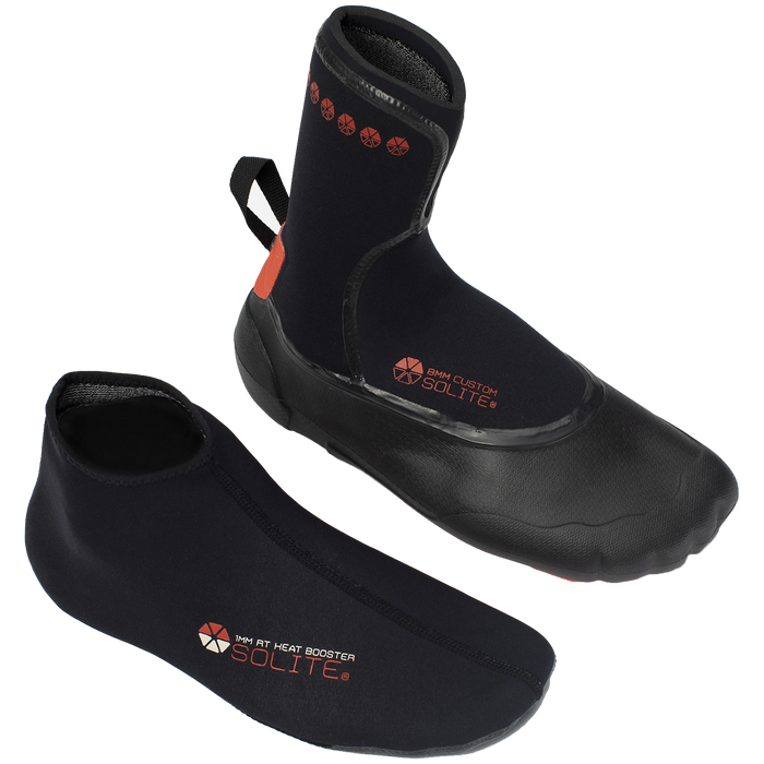 Solite 8mm Custom Wetsuit Boots Black/Red